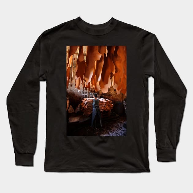 The Leather Man - Chania, Crete Long Sleeve T-Shirt by Cretense72